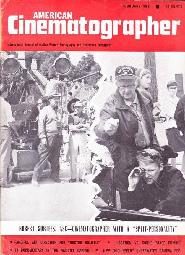 AMERICAN CINEMATOGRAPHER magazine side cover Issue 584 February 1968