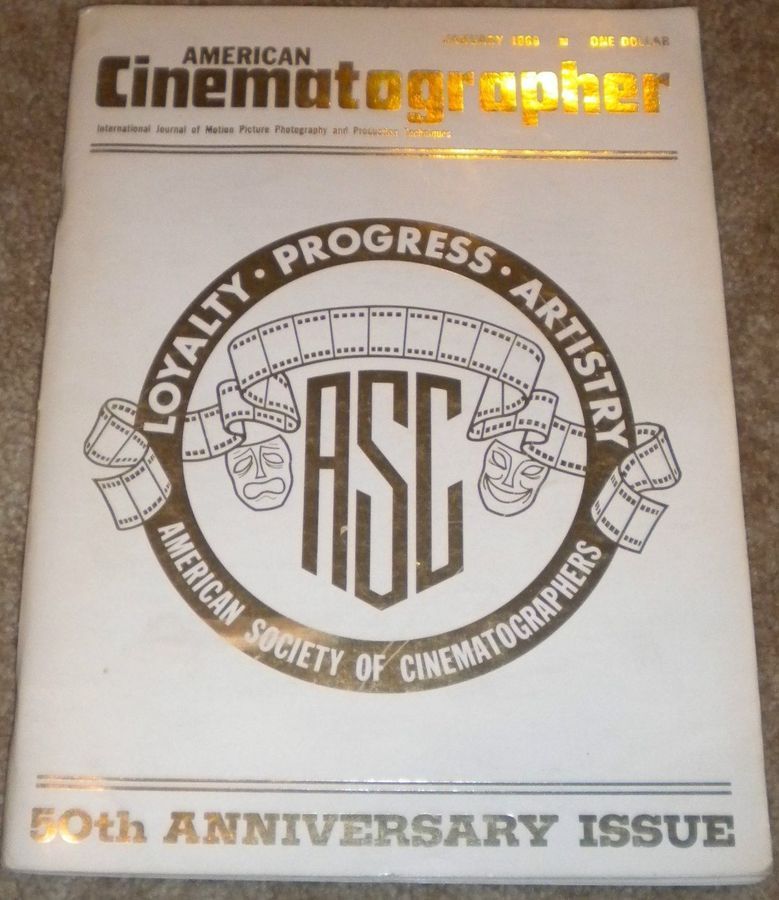 AMERICAN CINEMATOGRAPHER magazine side cover Issue 595 January 1969