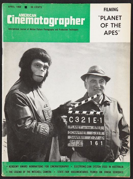 AMERICAN CINEMATOGRAPHER magazine side cover Issue 586 April 1968