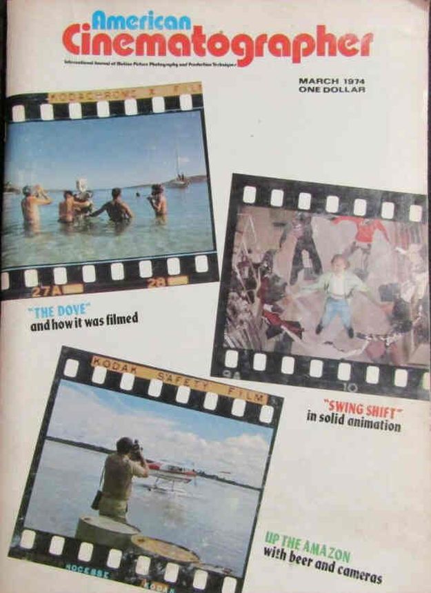 AMERICAN CINEMATOGRAPHER magazine side cover Issue 657 March - Vol. 55 #3 1974