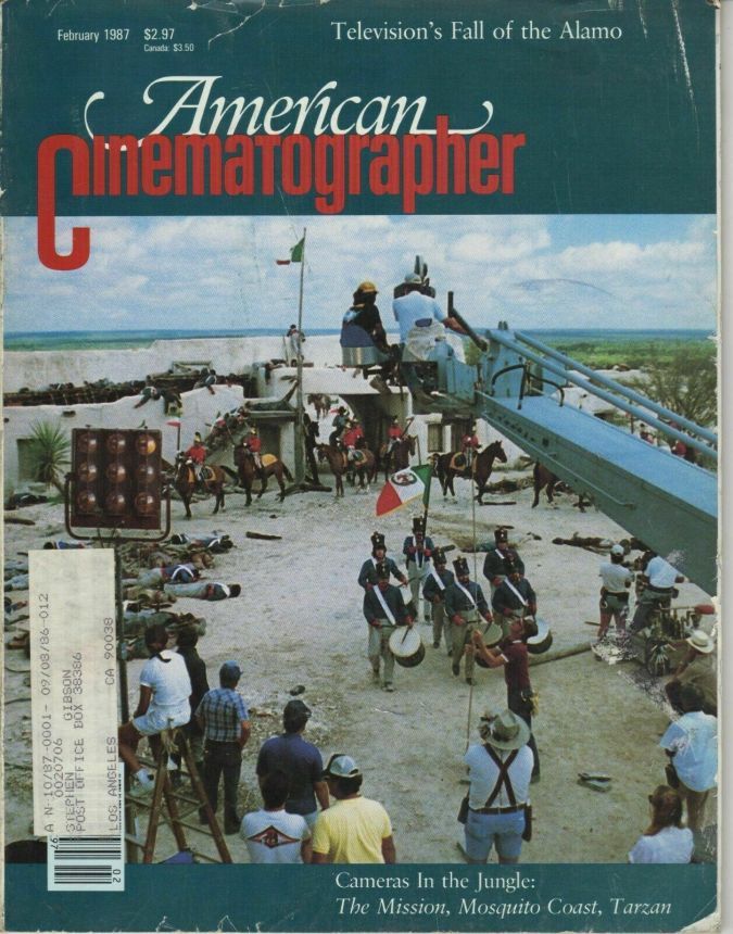 AMERICAN CINEMATOGRAPHER magazine side cover Issue 811 February 1987