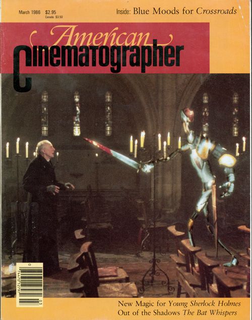 AMERICAN CINEMATOGRAPHER magazine side cover Issue 800 March 1986