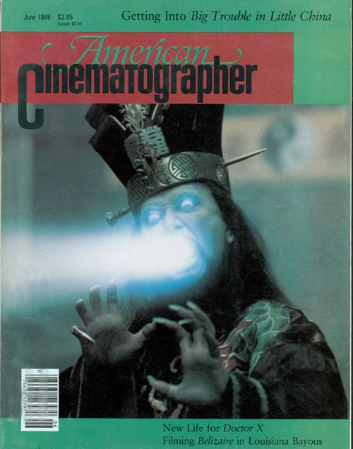 AMERICAN CINEMATOGRAPHER magazine side cover Issue 803 June 1986
