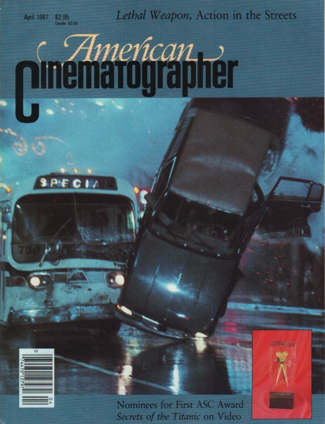 AMERICAN CINEMATOGRAPHER magazine side cover Issue 813 April 1987