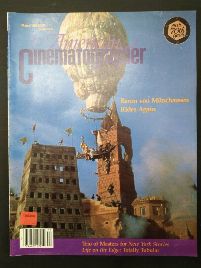 AMERICAN CINEMATOGRAPHER magazine side cover Issue 836 March 1989