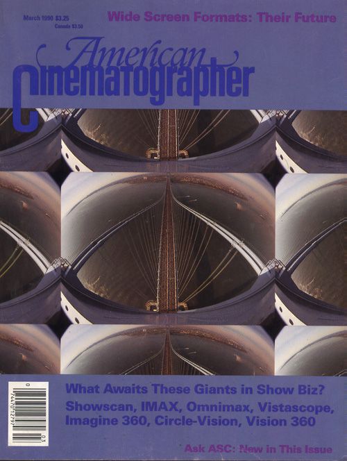 AMERICAN CINEMATOGRAPHER magazine side cover Issue 848 March 1990