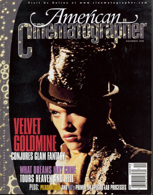 AMERICAN CINEMATOGRAPHER magazine side cover Issue 952 November 1998