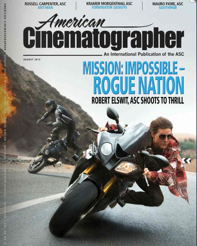 AMERICAN CINEMATOGRAPHER magazine side cover August 2015