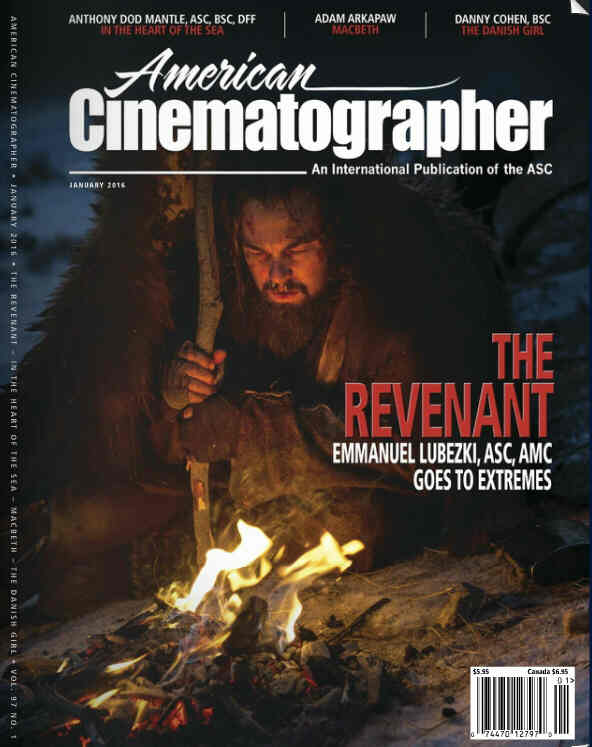 AMERICAN CINEMATOGRAPHER magazine side cover January 2016