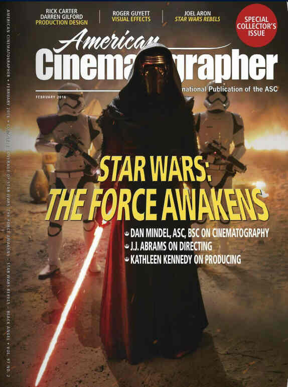 AMERICAN CINEMATOGRAPHER magazine side cover February 2016