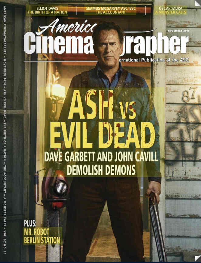 AMERICAN CINEMATOGRAPHER magazine side cover November 2016