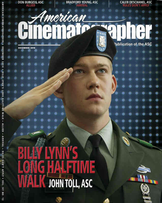 AMERICAN CINEMATOGRAPHER magazine side cover December 2016