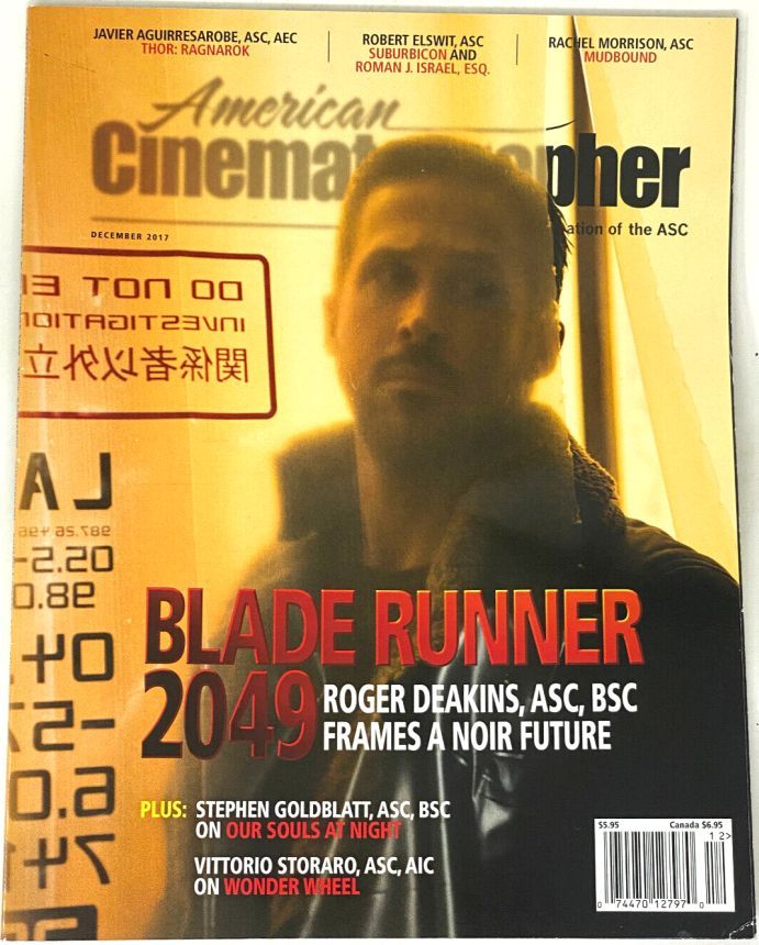 AMERICAN CINEMATOGRAPHER magazine side cover  December 2017