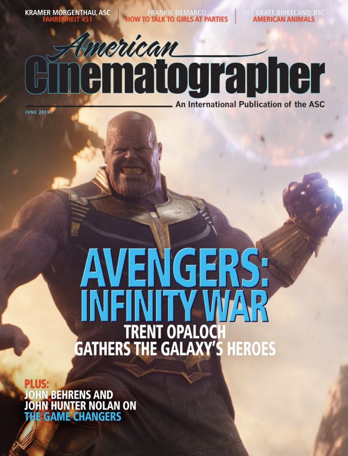 AMERICAN CINEMATOGRAPHER magazine side cover  June 2018