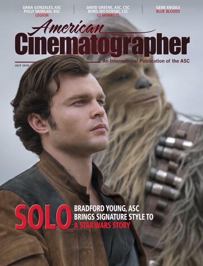 AMERICAN CINEMATOGRAPHER magazine side cover  July 2018