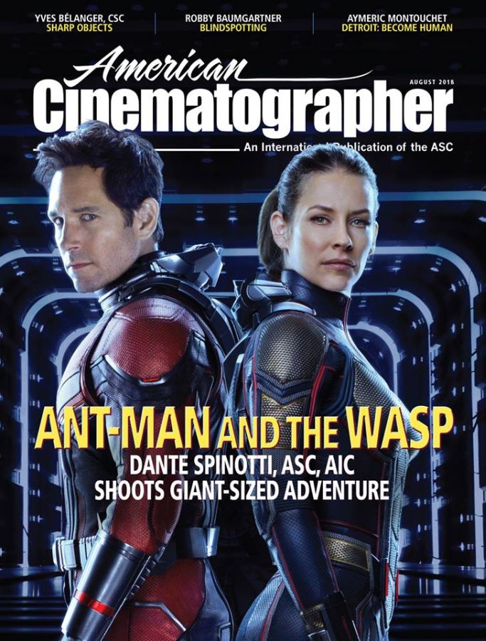 AMERICAN CINEMATOGRAPHER magazine side cover  August 2018