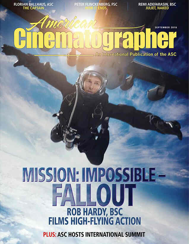 AMERICAN CINEMATOGRAPHER magazine side cover  September 2018