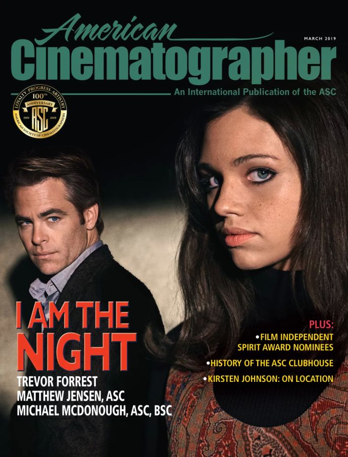 AMERICAN CINEMATOGRAPHER magazine side cover  March 2019
