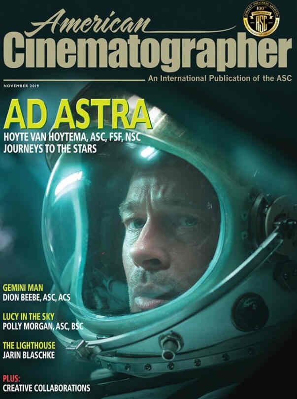 AMERICAN CINEMATOGRAPHER magazine side cover  November 2019