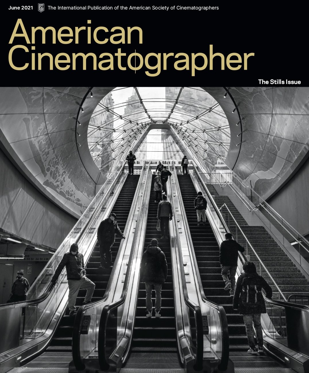 AMERICAN CINEMATOGRAPHER magazine side cover  June 2021