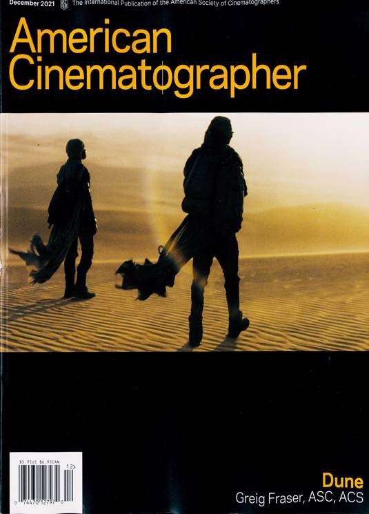 AMERICAN CINEMATOGRAPHER magazine side cover  December 2021
