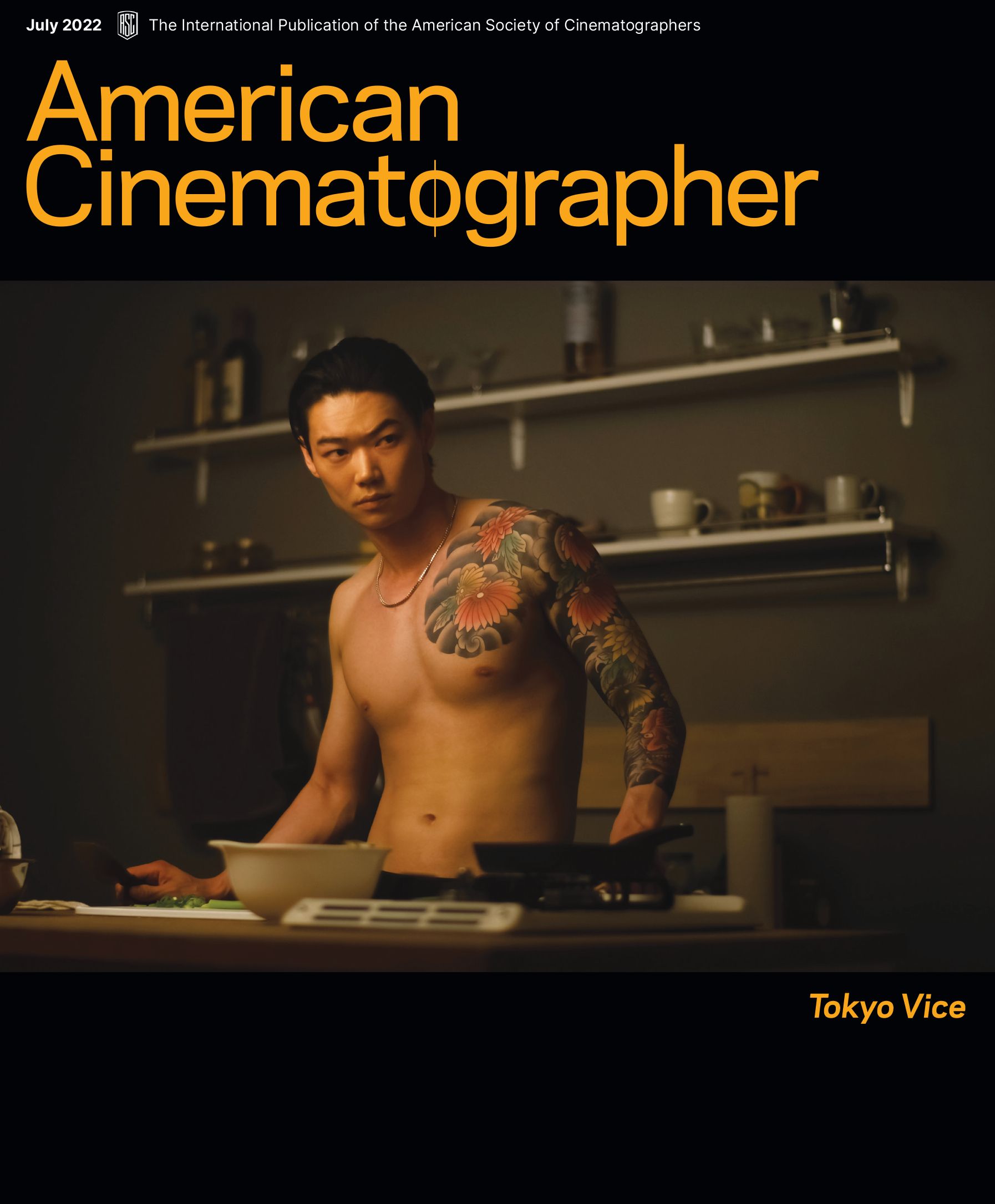AMERICAN CINEMATOGRAPHER magazine side cover  July 2022
