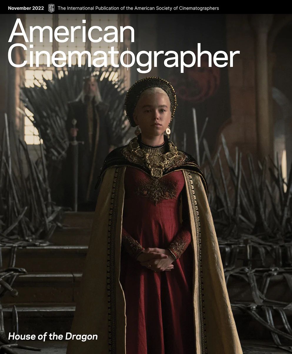 AMERICAN CINEMATOGRAPHER magazine side cover  November 2022