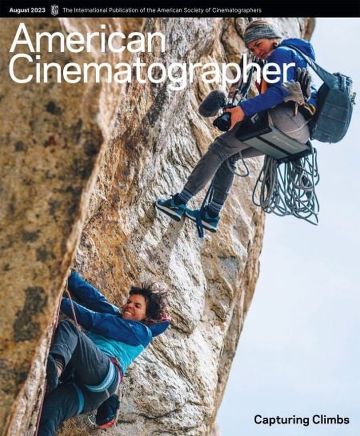 AMERICAN CINEMATOGRAPHER magazine side cover  August 2023