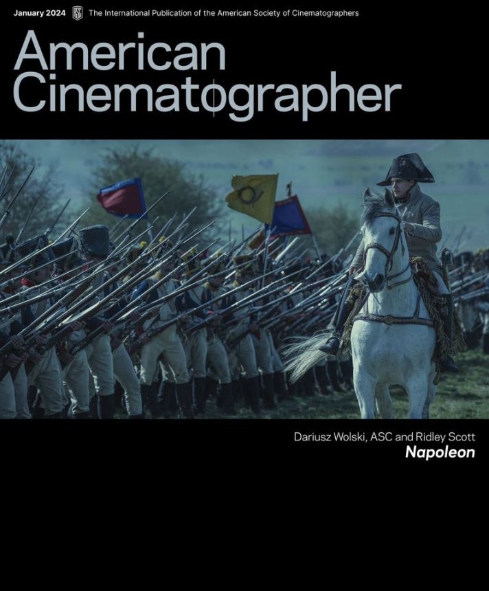 AMERICAN CINEMATOGRAPHER magazine side cover  January 2024