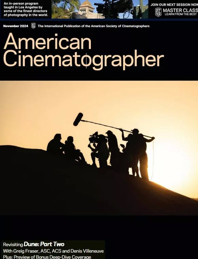AMERICAN CINEMATOGRAPHER magazine side cover  November 2024