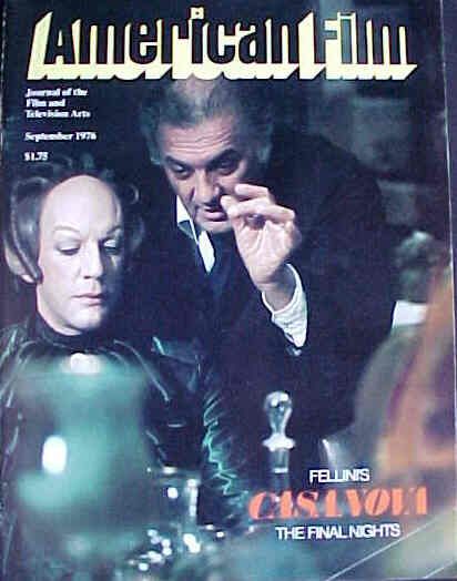 AMERICAN FILM magazine side cover Issue 10 September 1976