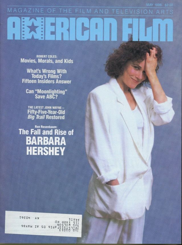AMERICAN FILM magazine side cover Issue 107 May 1986