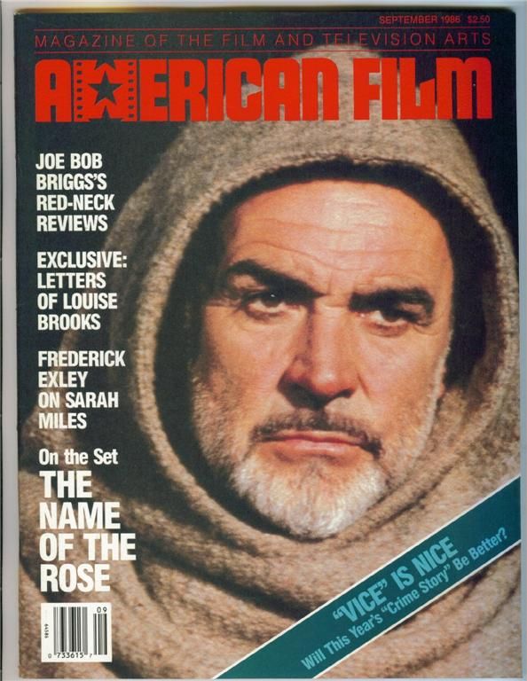 AMERICAN FILM magazine side cover Issue 110 September 1986