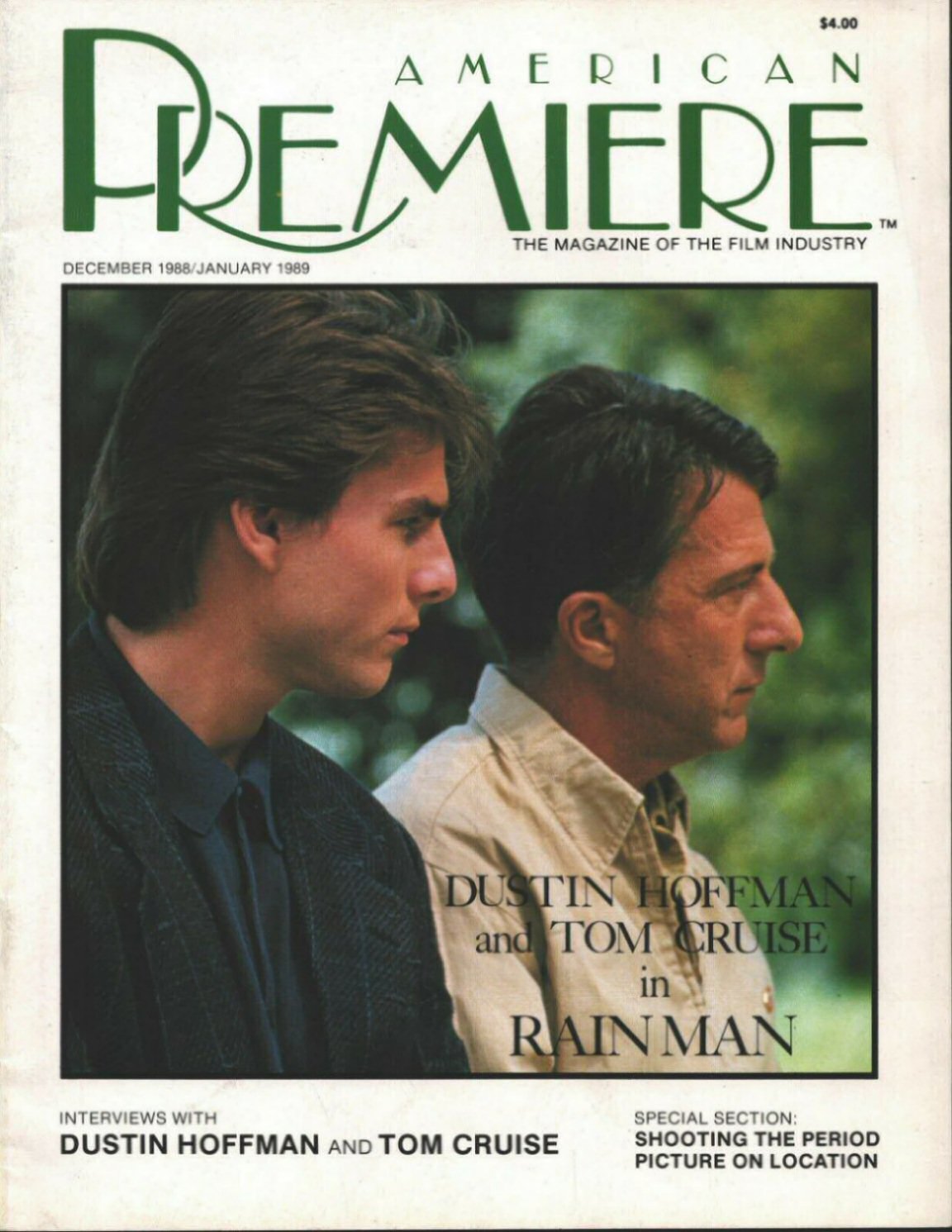 AMERICAN PREMIERE magazine side cover  December 1988/ January 1989 