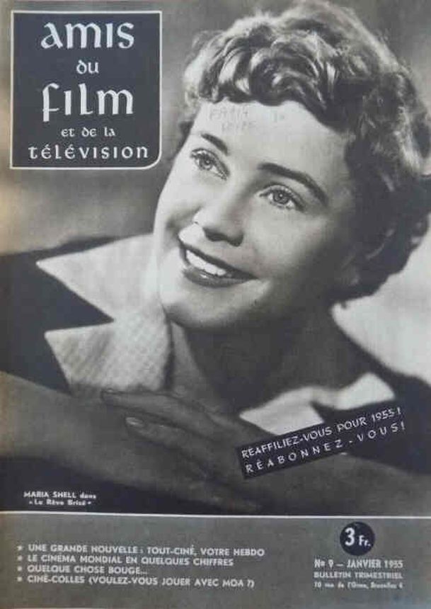 AMIS DU FILM magazine side cover Issue 9 January 1955