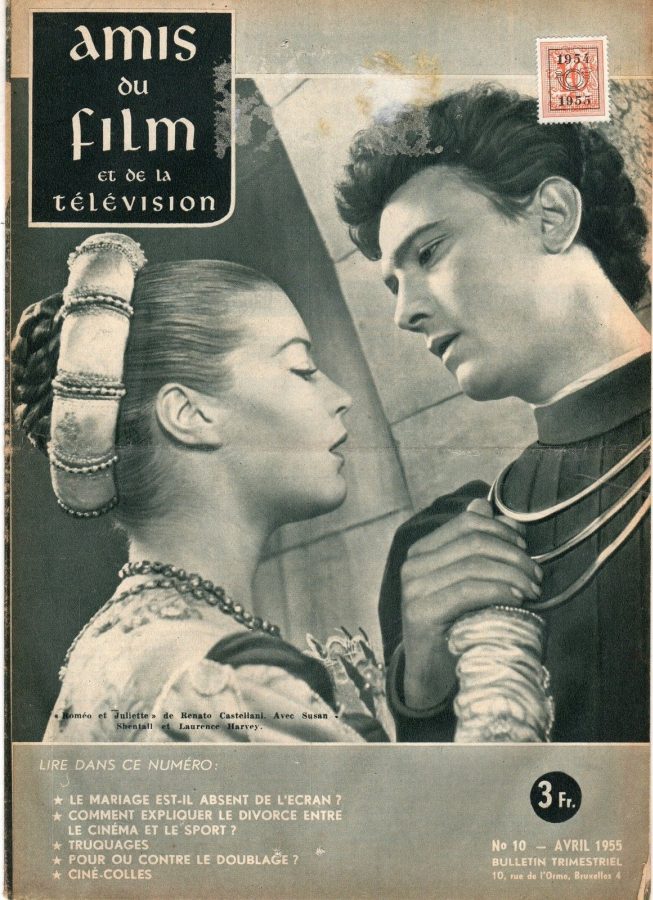 AMIS DU FILM magazine side cover Issue 10 April 1955