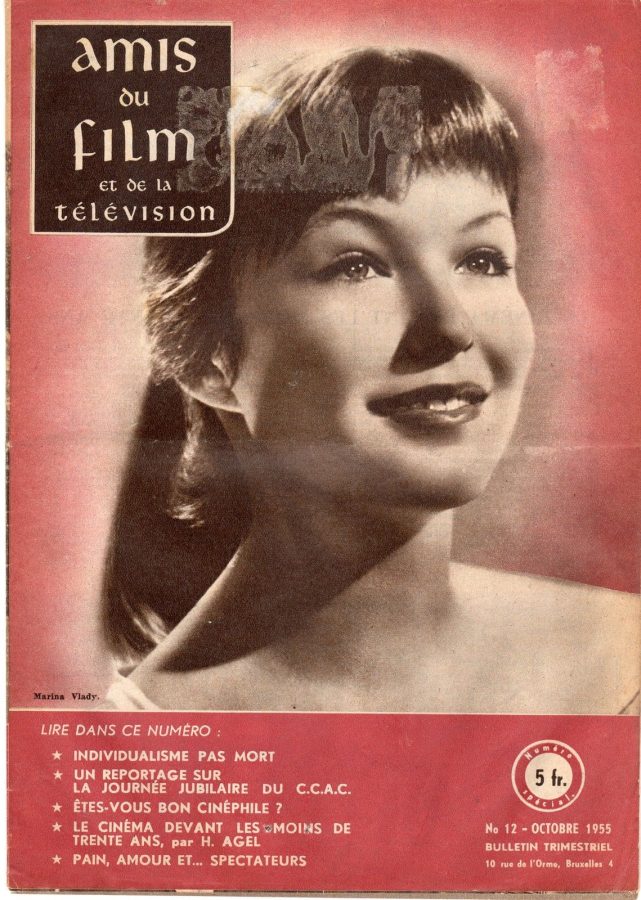 AMIS DU FILM magazine side cover Issue 12 October 1955