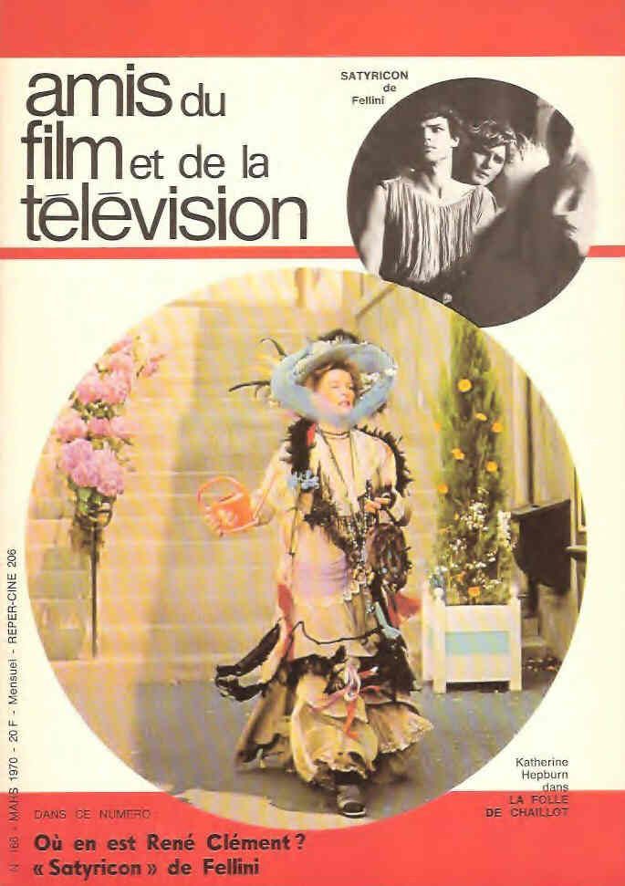 AMIS DU FILM magazine side cover Issue 166 March 1970