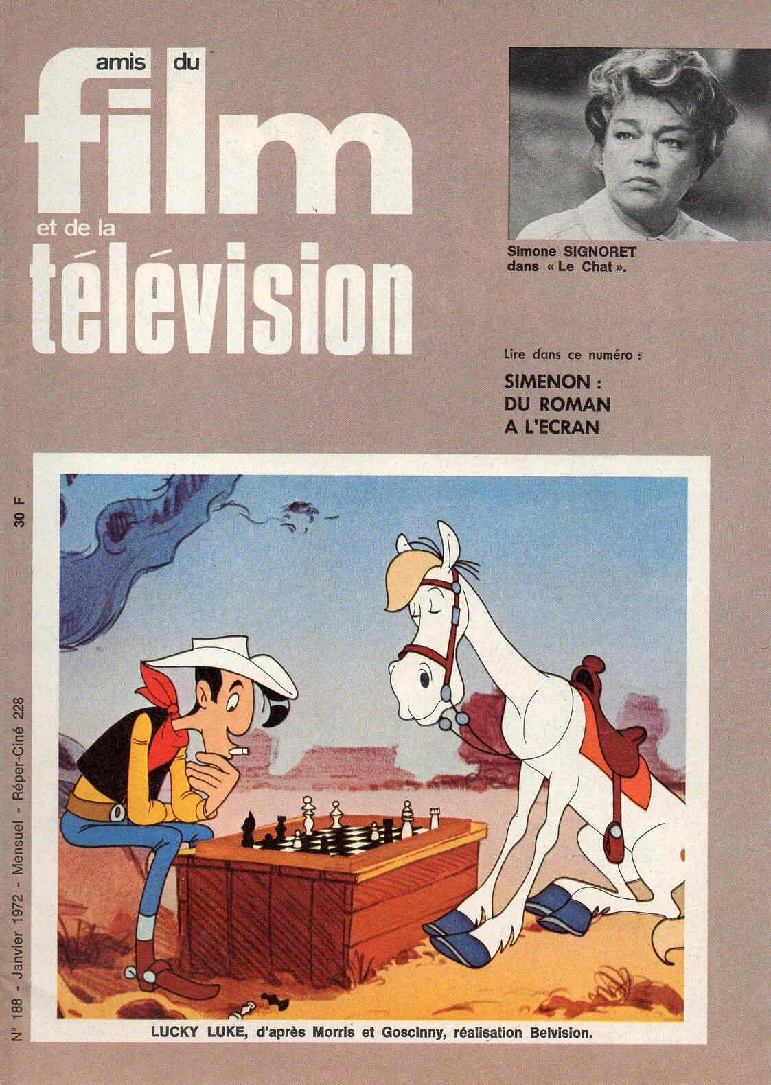 AMIS DU FILM magazine side cover Issue 188 January 1972