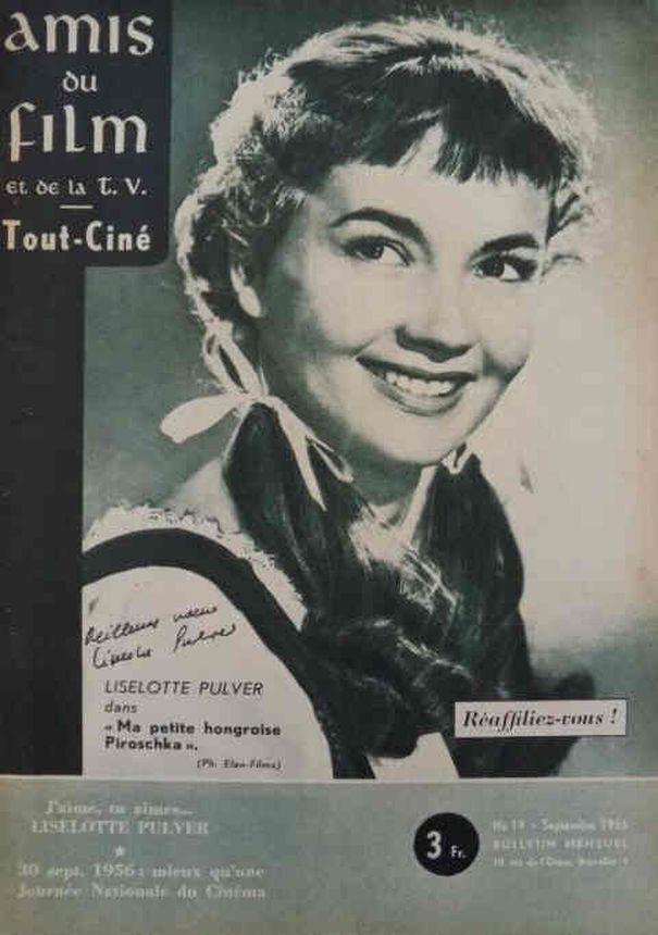 AMIS DU FILM magazine side cover Issue 19 September 1956