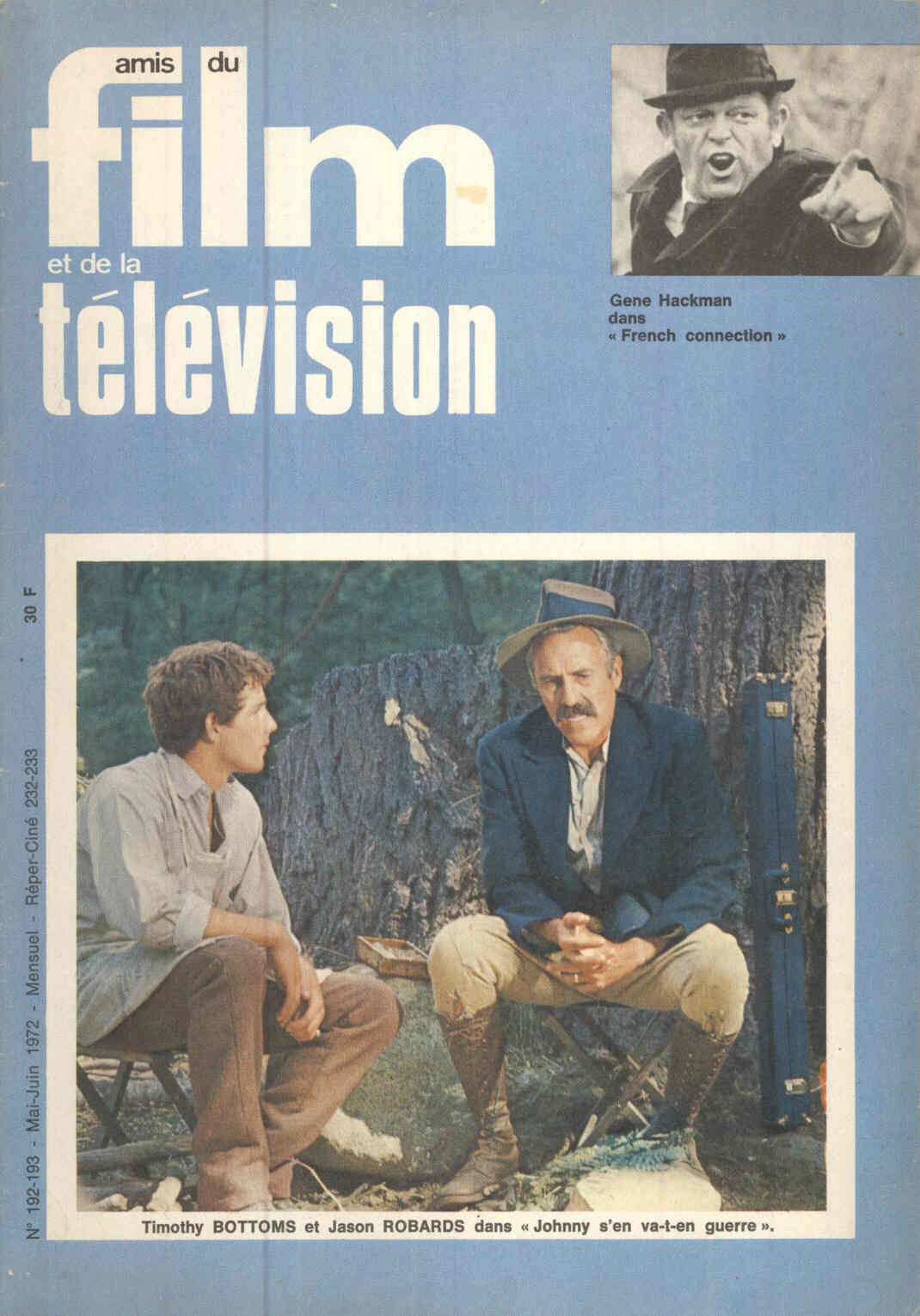 AMIS DU FILM magazine side cover Issue 192/193 May/June 1972