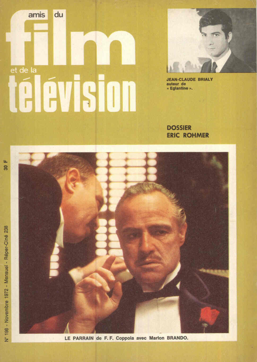 AMIS DU FILM magazine side cover Issue 198 November 1972