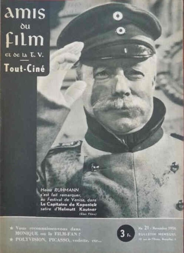 AMIS DU FILM magazine side cover Issue 21 November 1956