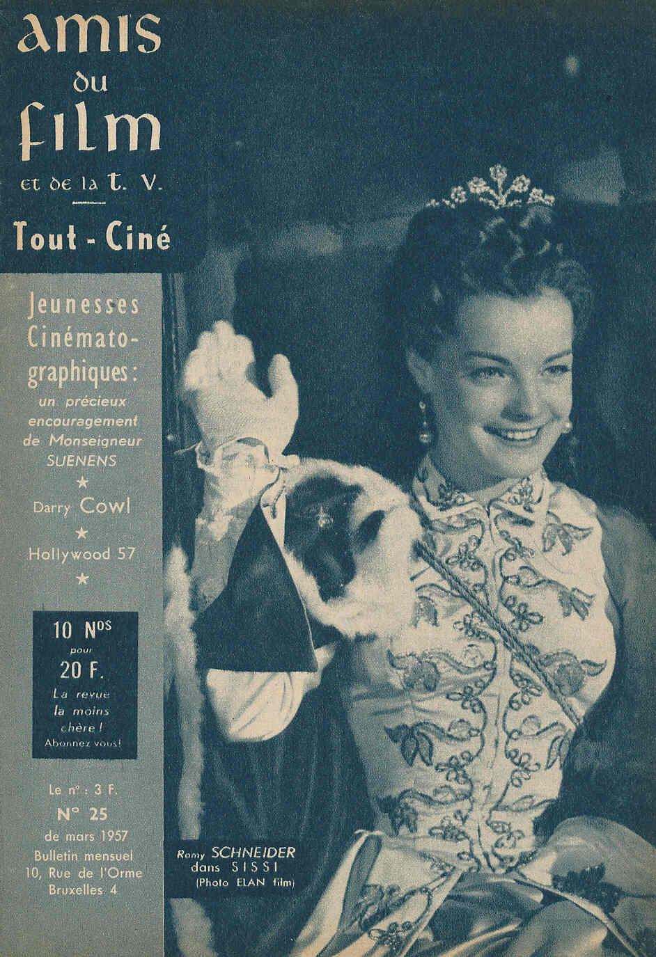AMIS DU FILM magazine side cover Issue 25 March 1957