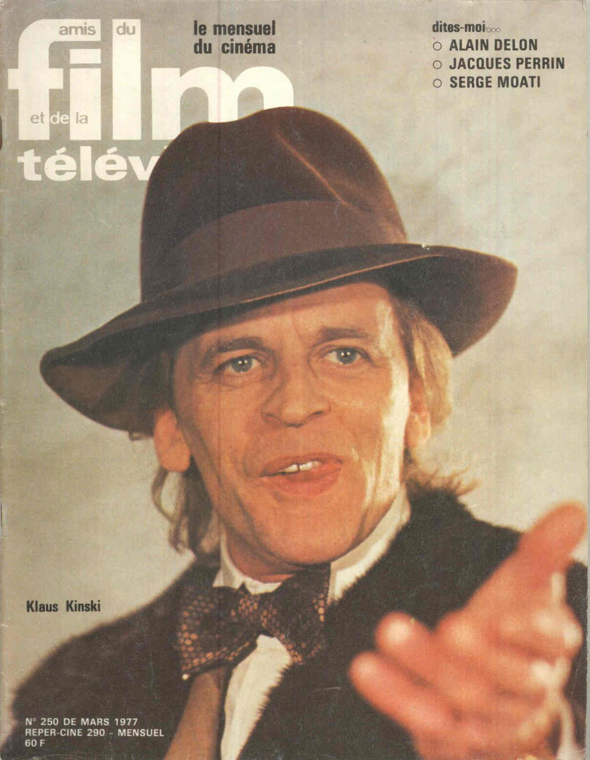 AMIS DU FILM magazine side cover Issue 250 March 1977