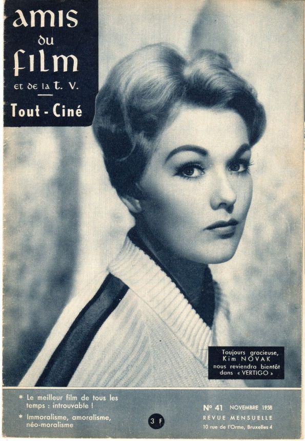 AMIS DU FILM magazine side cover Issue 41 November 1958