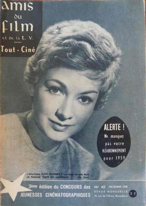 AMIS DU FILM magazine side cover Issue 42 December 1958