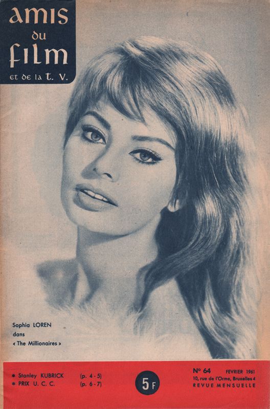 AMIS DU FILM magazine side cover Issue 64 February 1961