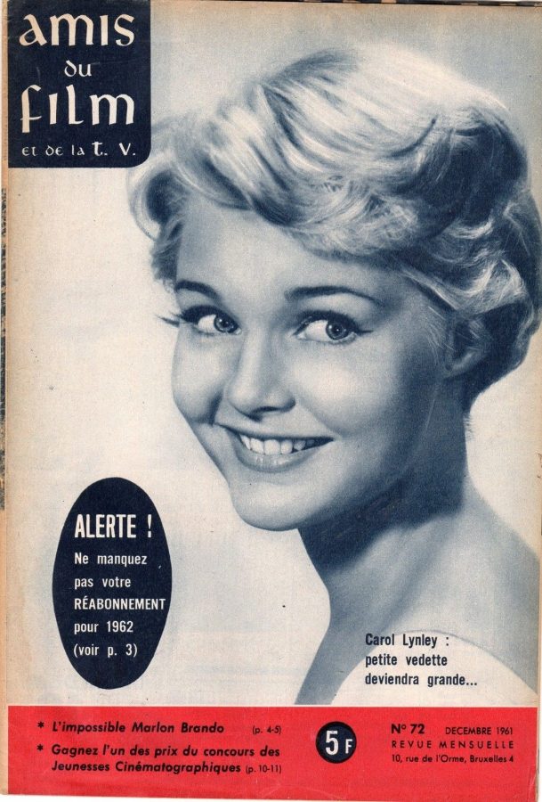 AMIS DU FILM magazine side cover Issue 72 December 1961