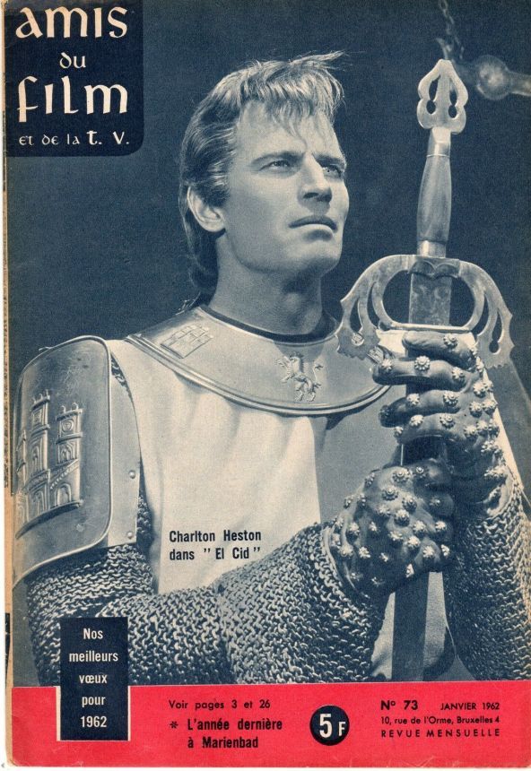 AMIS DU FILM magazine side cover Issue 73 January 1962